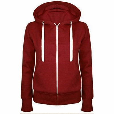 Classic Women Hoodies New Spring Autumn Zipper Hooded Sweatshirts Tie Collar Hoody Jacket Women's Coat Pockets Outerwear