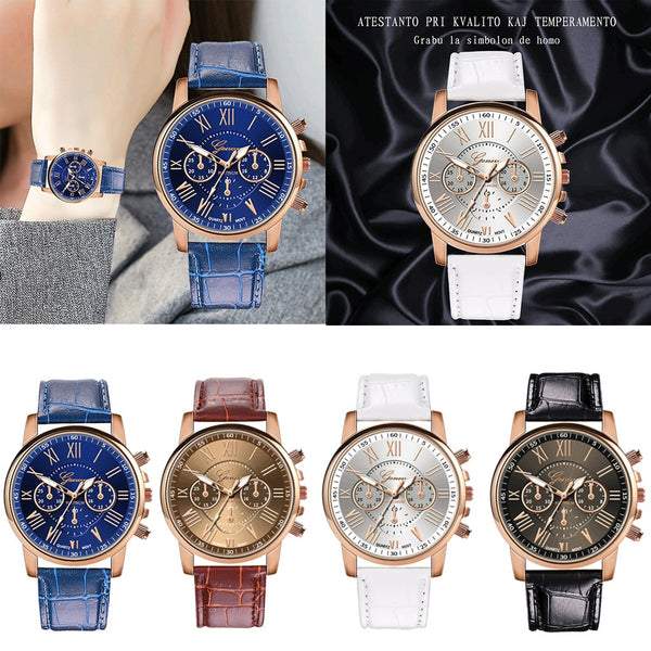 New Fashion Women Leather Band Quartz Analog Wrist Watch
