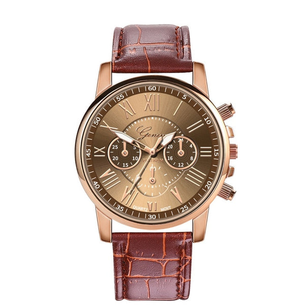 New Fashion Women Leather Band Quartz Analog Wrist Watch