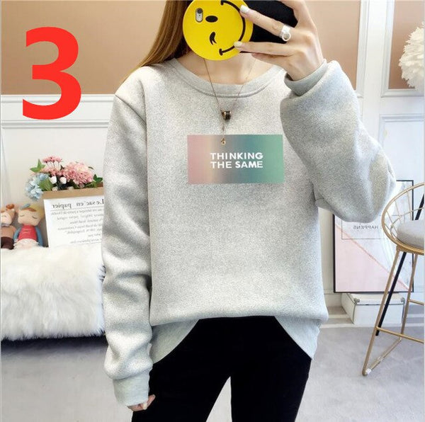 2019 New PA5259 Women Sweatshirts Hoodies Printed Casual Pullover Cute Jumpers Top Long Sleeve O-Neck Fleece Top