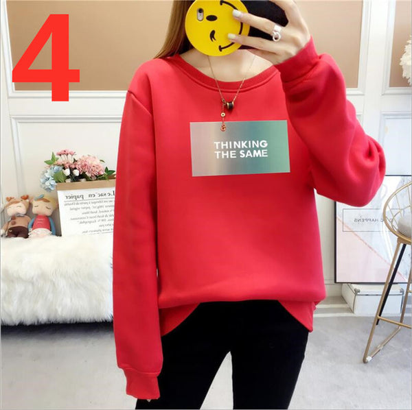 2019 New PA5259 Women Sweatshirts Hoodies Printed Casual Pullover Cute Jumpers Top Long Sleeve O-Neck Fleece Top