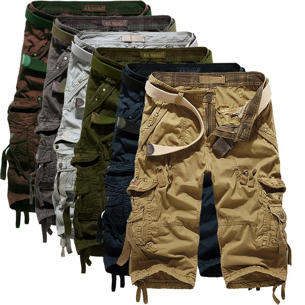 2019 Summer Cargo Shorts Men Casual Workout Military Army Men's Shorts Multi-pocket Calf-length Short Pants Men