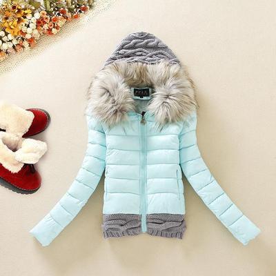 Makuluya 3XL New Arrivals Super Warm Plus Size Women Coats Winter Fur Hat Short Style Slim Waist Patchwork Woolen Coats QW73