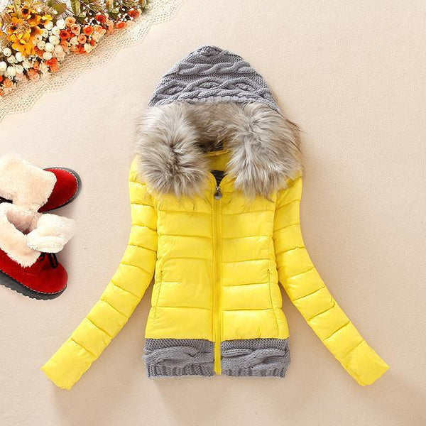 Makuluya 3XL New Arrivals Super Warm Plus Size Women Coats Winter Fur Hat Short Style Slim Waist Patchwork Woolen Coats QW73