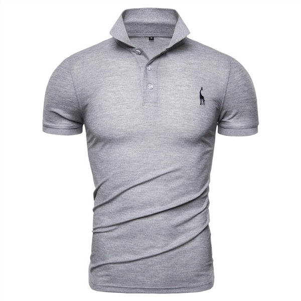 GustOmerD New Man Polo Shirt Mens Casual Deer Embroidery Cotton Polo shirt Men Short Sleeve High Quantity polo men