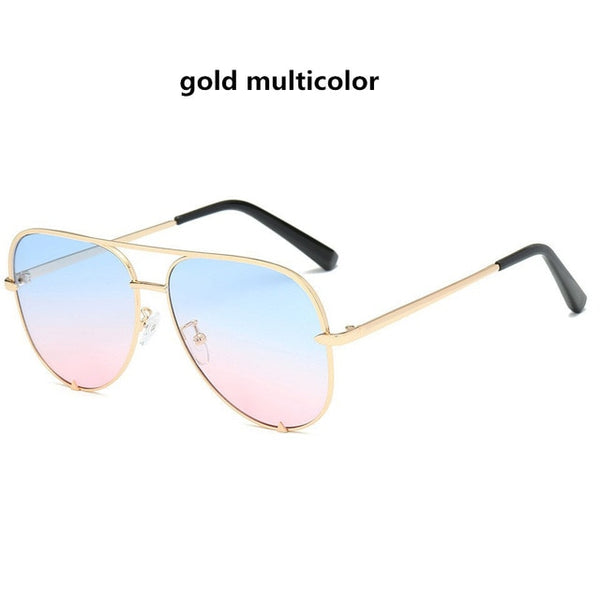 luxury fashion sexy women large round metal gradient sunglasses men black glasses frame retro mirror sunglasses UV400