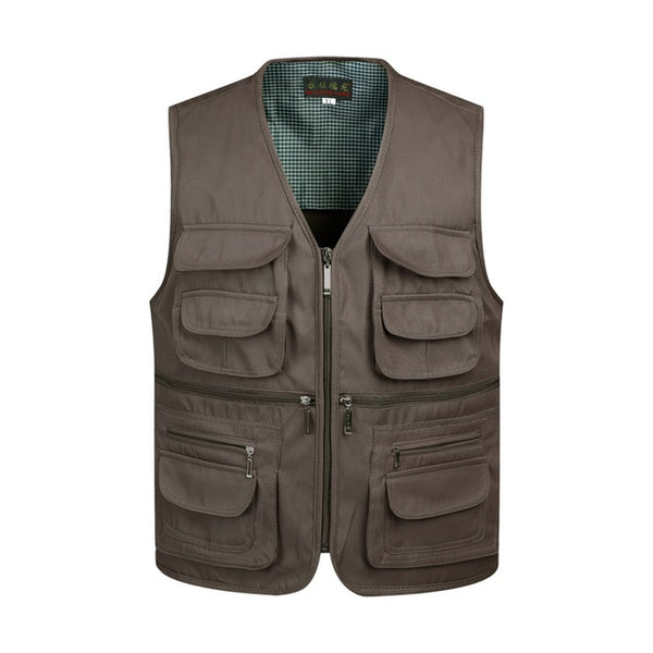 2017 Men Multi-Pocket Classic Waistcoat Male Sleeveless Unloading Solid Coat Work Vest Photographer Tactical Masculino Jacket