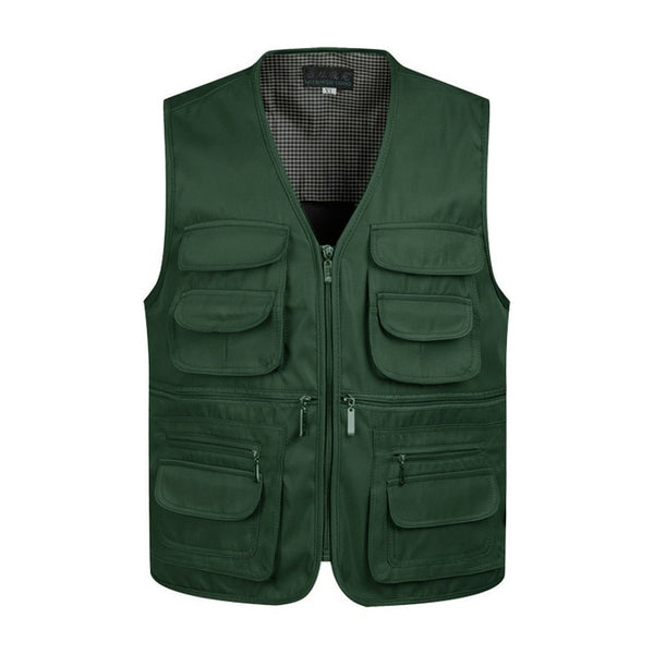 2017 Men Multi-Pocket Classic Waistcoat Male Sleeveless Unloading Solid Coat Work Vest Photographer Tactical Masculino Jacket