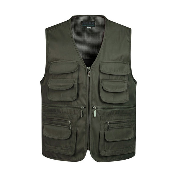 2017 Men Multi-Pocket Classic Waistcoat Male Sleeveless Unloading Solid Coat Work Vest Photographer Tactical Masculino Jacket