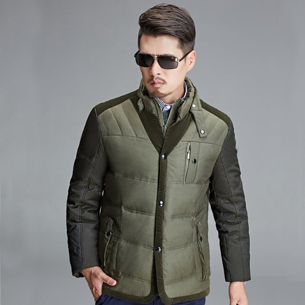 90% White Duck Down Jacket Men's Jacket Outdoors Stand Collar Winter Parka