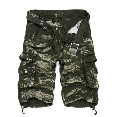 Camo Military Shorts Bermuda 2017 Summer Camouflage Cargo Shorts Men Cotton Loose Tactical Short Pants No Belt