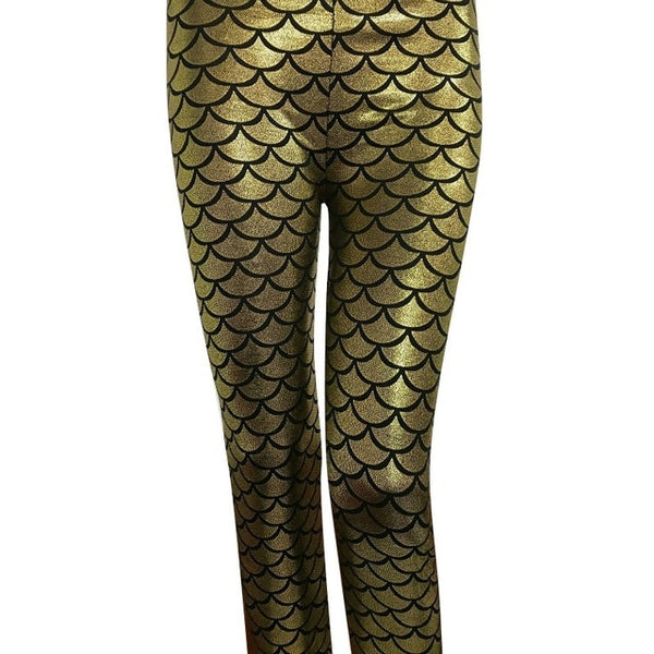 2018 Milk Digital Print Women Mermaid Fish Scale Leggings Plus Size Black Metallic Geometric Stretch Legging Pant For Female