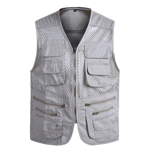 2017 Men Multi-Pocket Classic Waistcoat Male Sleeveless Unloading Solid Coat Work Vest Photographer Tactical Masculino Jacket