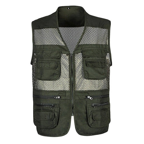 2017 Men Multi-Pocket Classic Waistcoat Male Sleeveless Unloading Solid Coat Work Vest Photographer Tactical Masculino Jacket