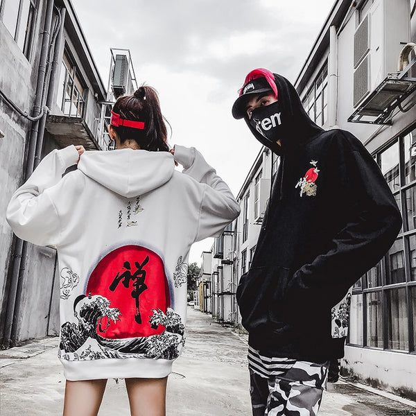 Newautumn/winter 2018 women's baggy BF harajuku Chinese hip hop casual hoodies