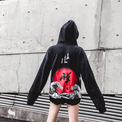 Newautumn/winter 2018 women's baggy BF harajuku Chinese hip hop casual hoodies