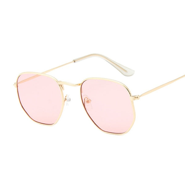 Hexagon Black Sunglasses Women Brand Designer Small Square Sunglases Men Metal Frame Driving Fishing Sun Glasses Female