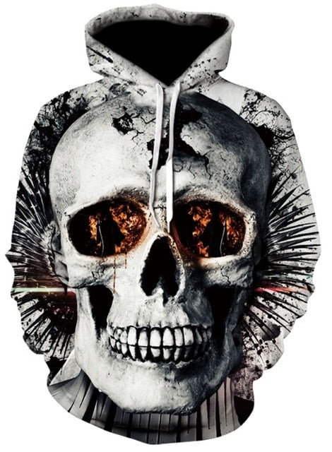 Skull headr Men Hoodies Sweatshirts 3D Printed Funny Hip HOP Hoodies Novelty Streetwear Hooded Autumn Jackets Mlae Tracksuits