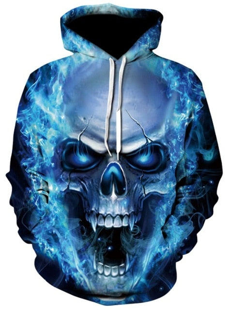 Skull headr Men Hoodies Sweatshirts 3D Printed Funny Hip HOP Hoodies Novelty Streetwear Hooded Autumn Jackets Mlae Tracksuits