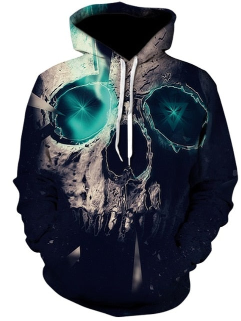 Skull headr Men Hoodies Sweatshirts 3D Printed Funny Hip HOP Hoodies Novelty Streetwear Hooded Autumn Jackets Mlae Tracksuits