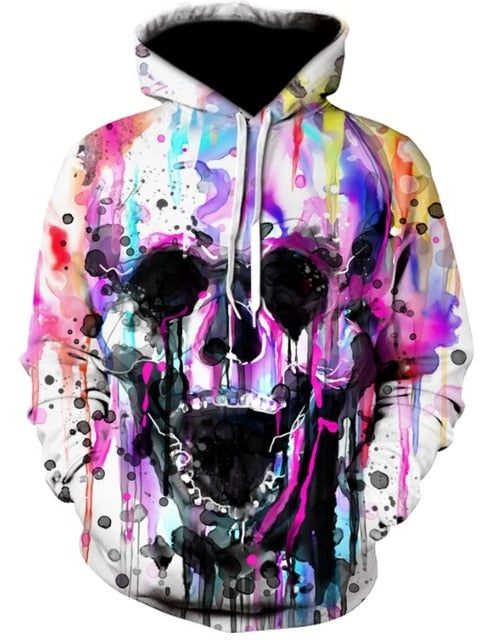 Skull headr Men Hoodies Sweatshirts 3D Printed Funny Hip HOP Hoodies Novelty Streetwear Hooded Autumn Jackets Mlae Tracksuits