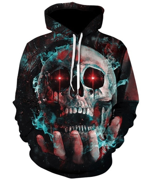 Skull headr Men Hoodies Sweatshirts 3D Printed Funny Hip HOP Hoodies Novelty Streetwear Hooded Autumn Jackets Mlae Tracksuits