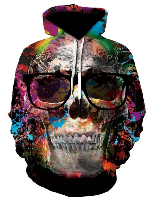 Skull headr Men Hoodies Sweatshirts 3D Printed Funny Hip HOP Hoodies Novelty Streetwear Hooded Autumn Jackets Mlae Tracksuits