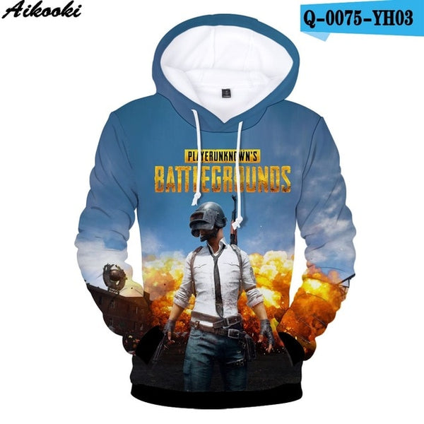 Aikooki New PUBG 3D Hoodies Men/women Fashion Hot Game Playerunknown's Battlegrounds PUBG 3D Print Men's Hoodies and Sweatshirt