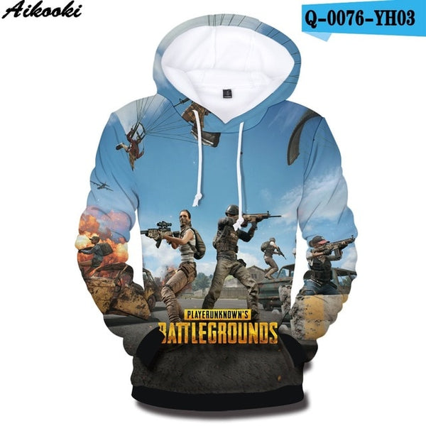 Aikooki New PUBG 3D Hoodies Men/women Fashion Hot Game Playerunknown's Battlegrounds PUBG 3D Print Men's Hoodies and Sweatshirt