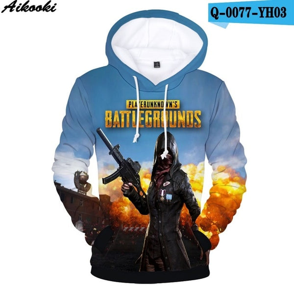 Aikooki New PUBG 3D Hoodies Men/women Fashion Hot Game Playerunknown's Battlegrounds PUBG 3D Print Men's Hoodies and Sweatshirt