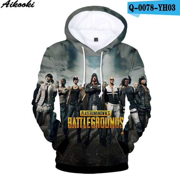 Aikooki New PUBG 3D Hoodies Men/women Fashion Hot Game Playerunknown's Battlegrounds PUBG 3D Print Men's Hoodies and Sweatshirt