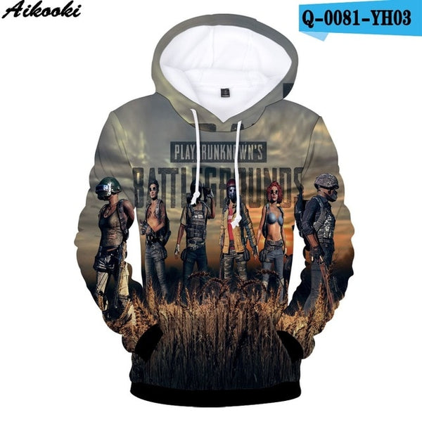 Aikooki New PUBG 3D Hoodies Men/women Fashion Hot Game Playerunknown's Battlegrounds PUBG 3D Print Men's Hoodies and Sweatshirt