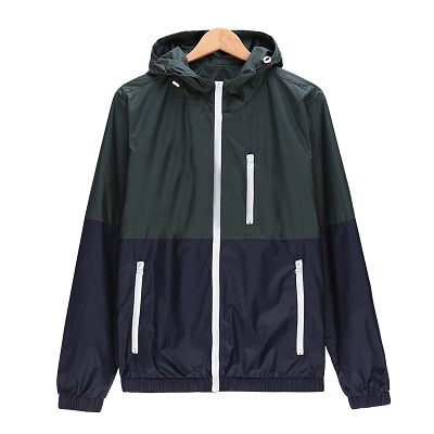 Windbreaker Men Casual Spring Autumn Lightweight Jacket 2019 New Arrival Hooded Contrast Color Zipper up Jackets Outwear Cheap