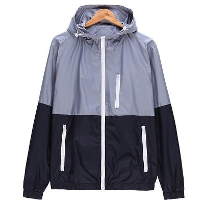 Windbreaker Men Casual Spring Autumn Lightweight Jacket 2019 New Arrival Hooded Contrast Color Zipper up Jackets Outwear Cheap