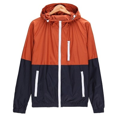 Windbreaker Men Casual Spring Autumn Lightweight Jacket 2019 New Arrival Hooded Contrast Color Zipper up Jackets Outwear Cheap