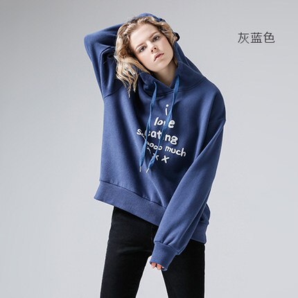 Toyouth Hooded Sweatshirts Women Oversized Hoodie 2019 Autumn Winter Tracksuit Fleece Warm Letter Printed Pullovers Hoodies