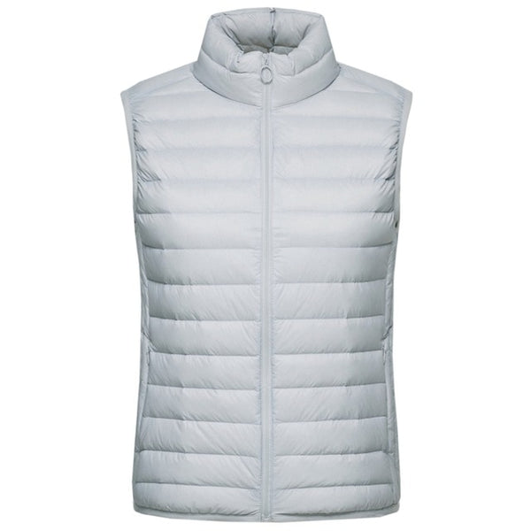 SEMIR Women Packable Quilted Lightweight Down Vest with Zip Pocket Light Puffer Stand-up Collar Vest Chinlon Lined with Zip