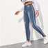 SweatyRocks Stripe Side Ripped Skinny Jeans Leisure Stretchy Long Denim Pants 2019 Spring Women Streetwear Casual Blue Jeans