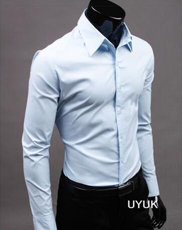 2019Men Shirt Long Sleeve Fashion Mens Casual Shirts Cotton Solid Color Business Slim Fit Social Camisas Masculina RD464