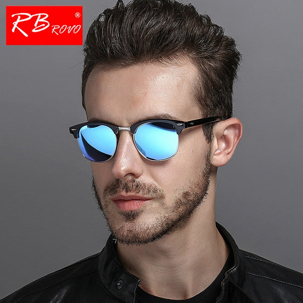 RBROVO 2019 Semi-Rimless Brand Designer Sunglasses Women/Men Polarized UV400 Classic Oculos De Sol Gafas Retro Eyeglasses