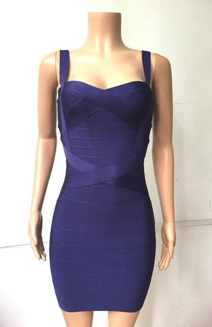 Women's Sexy Bandage Dress Summer Sleeveless Spaghetti Belt Stretch Fitness Club Party Dress Mini bodycon vestidos