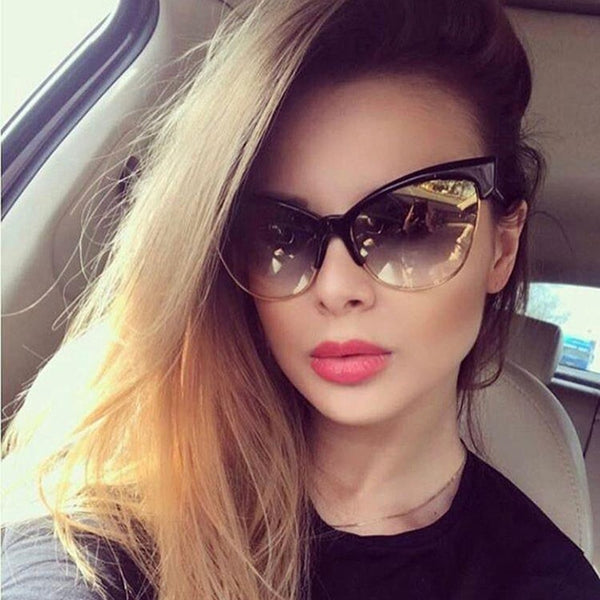 XYKGR retro sexy cat eye sunglasses fashion brand designer women's black box leopard sunglasses UV400 men and women glasses