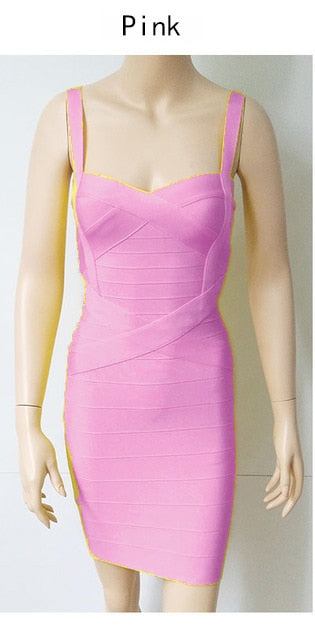 Women's Sexy Bandage Dress Summer Sleeveless Spaghetti Belt Stretch Fitness Club Party Dress Mini bodycon vestidos