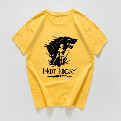 NOT TODAY ARYA STARK GAME OF THRONES T Shirt Faceless women t shirt plus size summer Cotton Graphic Tees Women Shirt Tops 2019