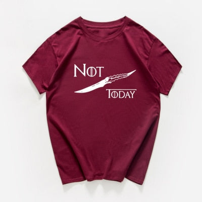 NOT TODAY ARYA STARK GAME OF THRONES T Shirt Faceless women t shirt plus size summer Cotton Graphic Tees Women Shirt Tops 2019