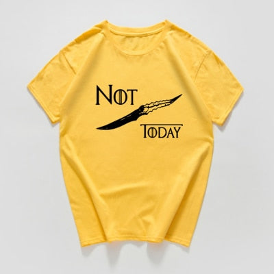 NOT TODAY ARYA STARK GAME OF THRONES T Shirt Faceless women t shirt plus size summer Cotton Graphic Tees Women Shirt Tops 2019