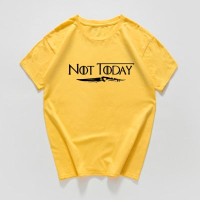 NOT TODAY ARYA STARK GAME OF THRONES T Shirt Faceless women t shirt plus size summer Cotton Graphic Tees Women Shirt Tops 2019