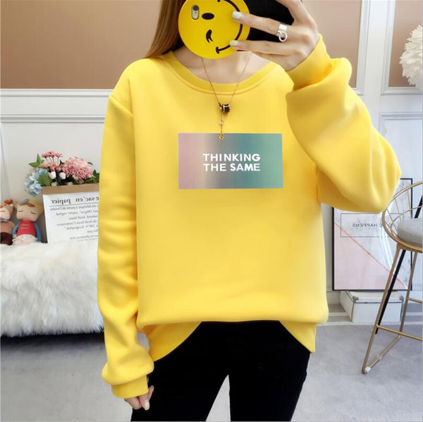 2019 New PA5259 Women Sweatshirts Hoodies  Printed Casual Pullover Cute Jumpers Top Long Sleeve O-Neck Fleece Top