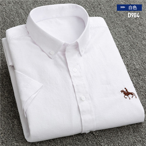 New S to 6xl short sleeve 100% cotton oxford soft comfortable regular fit plus size quality summer business men casual shirts