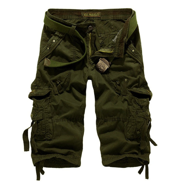 2019 Summer Cargo Shorts Men Casual Workout Military Army Men's Shorts Multi-pocket Calf-length Short Pants Men